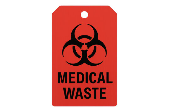 Medical waste biohazard tag for hazardous materials