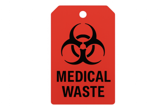 Medical waste biohazard tag for hazardous materials
