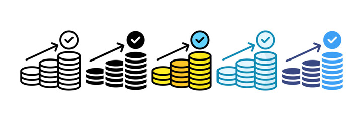 Financial Goals Icon Set Multiple Style Collection