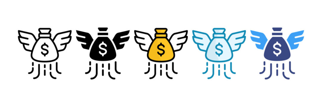 Financial Freedom Icon Set Multiple Style Collection