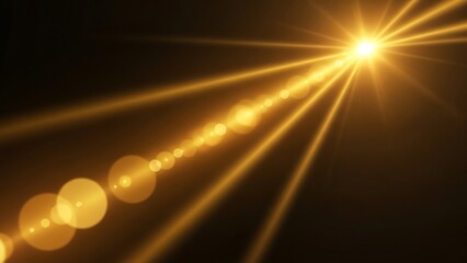 Radiant Golden Light Burst Shining brightly in a dark ambiance