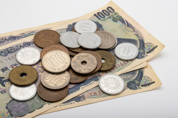Money and coins of japan , Japanese 100 yen coin for background