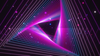 Dynamic neon triangle design with vibrant colors for creative projects and presentations