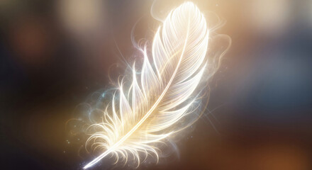 Fototapeta premium Luminous Spiritual Feather Aura Ethereal Trails Angelic Messages Assistance JPG