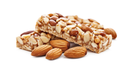 Almond nuts and sweet mini almond bars poon