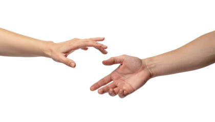 Hands Reaching Out For Connection In A Gesture Of Unity And Support Against A Transparent Background