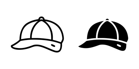 Cap outline and pictogram Icon for Fashion, Headwear, and Casual Accessories Design.