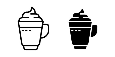 Coffee Foam outline and pictogram Icon for Café, Beverage, and Espresso Drink Design.