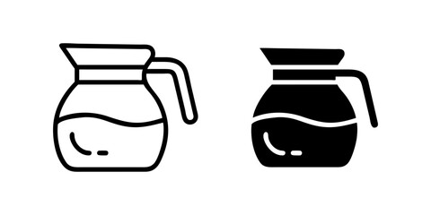 Coffee Pot outline and pictogram Icon for Café, Brewing, Beverage, and Kitchen Design.