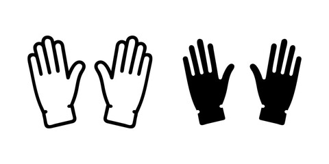Gloves outline and pictogram Icon for Winter Wear, Safety, and Clothing Design.