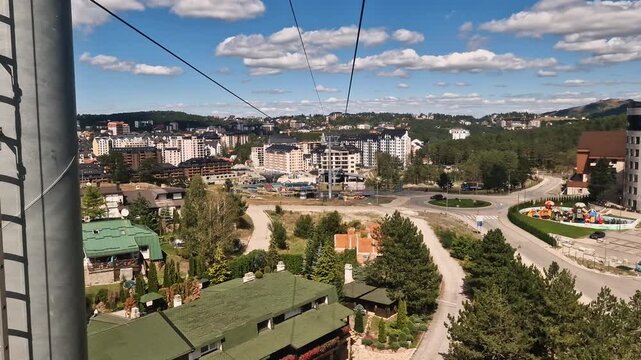 Gondola Lift on Zlatibor Mountain Resort, Serbia, Passenger Point of View