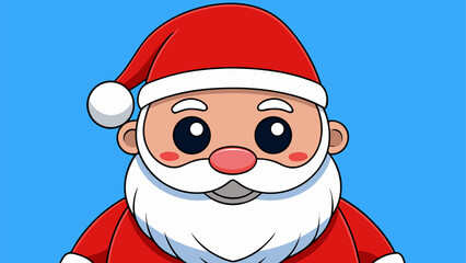 Charming Cartoon Santa Claus Face Illustration - Festive Holiday Character