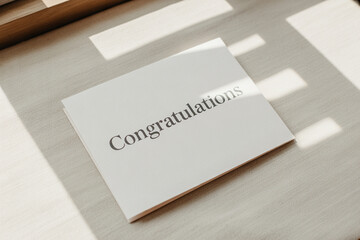 Elegant congratulations card for celebrating achievements, sending well wishes to friends, family and coworkers, making a positive impact with thoughtful gesture