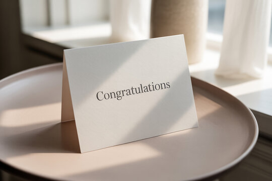 Elegant congratulations card for celebrating achievements, promotions, graduations, and special occasions with a touch of sophistication and heartfelt wishes