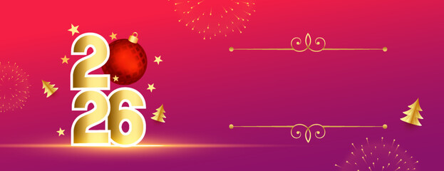 Festive 2026 New Year Celebration Banner Design