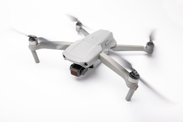 Drone with camera on white background , Folding Drone or mini drone