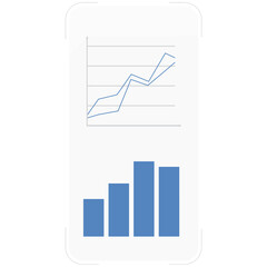 Growing trend analysis charts displayed on mobile device
