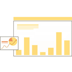 Dynamic bar graph with pie chart for business analysis