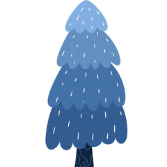 Whimsical blue&nbsp;tree illustration for holiday cheer