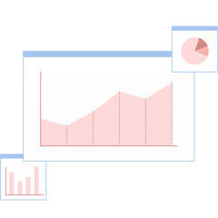 Financial growth charts reveal market success overview