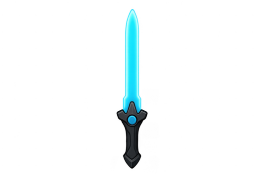 Glowing magic sword cartoon game asset on transparent background - Powered by Adobe