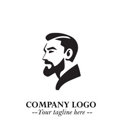 Stylish Handsome Man Silhouette Logo Symbol in Black on White Background – Modern Minimalist Vector Design