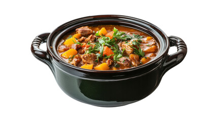 Casserole with delicious turkey soup