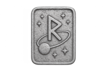 Rune stone tablet with planetary and space symbolism