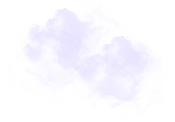 Abstract Soft Blue Cloud on Transparent Background