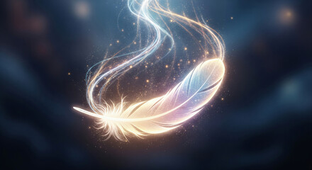 Luminous Spiritual Feather Aura Ethereal Trails Angelic Messages Assistance JPG