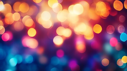 Vibrant bokeh lights abstract background with warm and cool tones