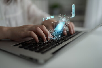 Structure of electric car showing battery system, traction motor, control units, and charging station for understanding EV functionality and energy flow Latch