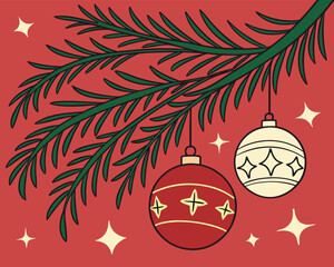 Ornament on christmas branch