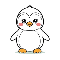 Obraz premium Fluffy Baby Penguin Character