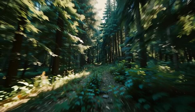Forest Path, Nature Trail Scenic Woodland Landscape, Green Trees - Powered by Adobe