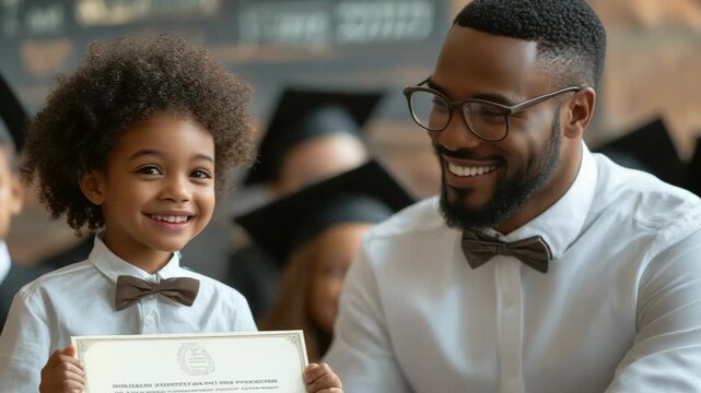 selective focus joy and pride in child’s success