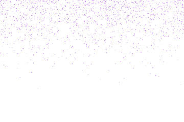 Purple glitter confetti particles falling on an abstract festive background isolated on white background