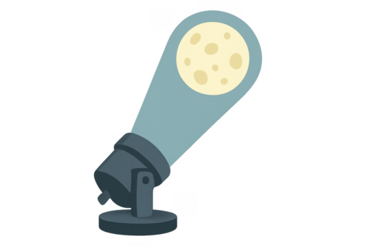 Stage spotlight projecting light like a moon