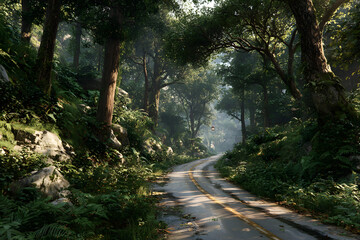road in forest