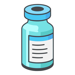 Syringe glass jar medicine medical flat color vector illustration template design