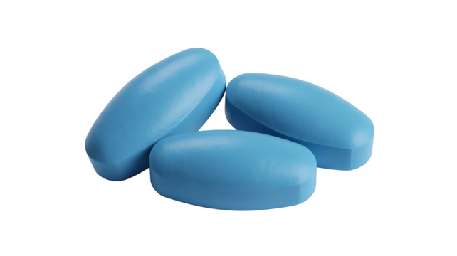 Effective blue pills for medical treatment and health concept offering hope and cure for diseases, promoting wellness, recovery and pharmaceutical research