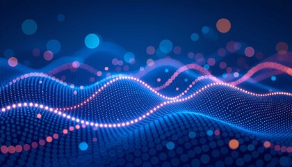 Futuristic background with digital data curves creating modern atmospheric business energy