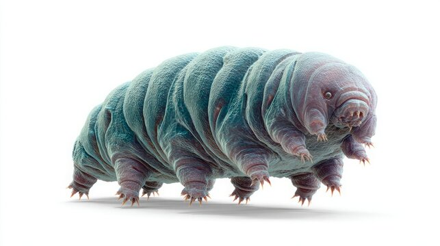 High-resolution 3D illustration of a tardigrade, an incredibly resilient microscopic organism.
