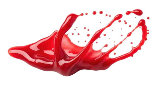 Red paint splash abstract dynamic motion fluid liquid splash transparent background cutout png - Powered by Adobe
