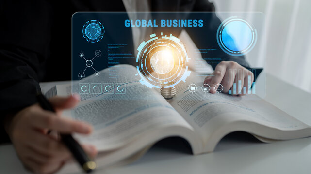 Global business partnerships and international trade concept. A dashboard for worldwide market analytics, data visualization, and company strategy. Motif