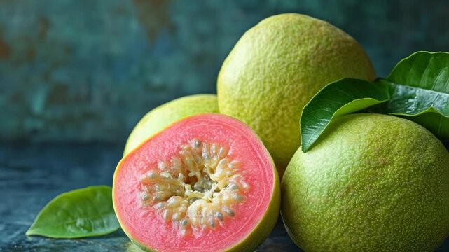 selective focus fresh guava fruit