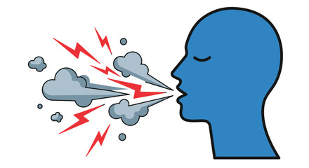 Stop the spread coughing person with virus warning sign concept