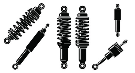 Car shock absorbers for automotive repair shop maintenance, detailed set