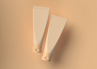 Cosmetic Tubes Mockup, Blank Packaging for Skincare, Cream, Lotion, or Beauty Products.