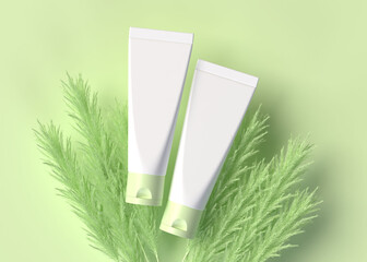 Cosmetic Tubes Mockup, Blank Packaging for Skincare, Cream, Lotion, or Beauty Products.